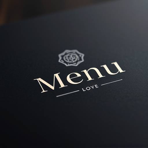 Close-up van de menukaart van 'De Zilveren Sleutel' met het unieke logo