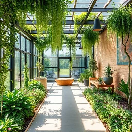 Groene, natuurlijke buitenruimte ontworpen voor EcoGroen Nederland met duurzame materialen en beplanting
