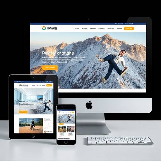 Screenshot van een professioneel ontworpen website op verschillende apparaten