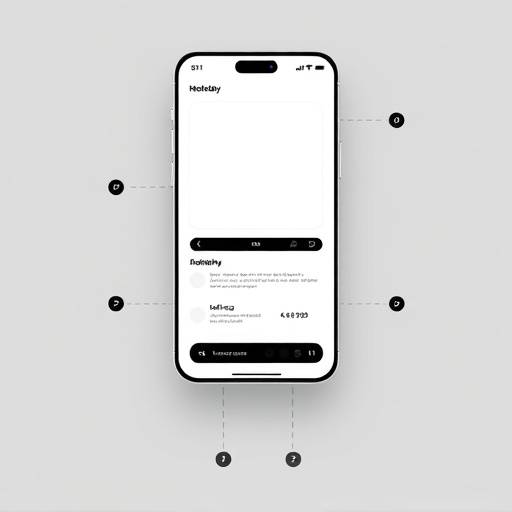 Wireframe van een mobiele app interface